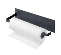 Magnetic Kitchen Roll Holder No Drilling Required Stainless Steel Kitchen Roll Holder for Kitchen Roll Holder Wall Storage Organiser Suitable for Fridge Microwave Metal Cabinet (Black)