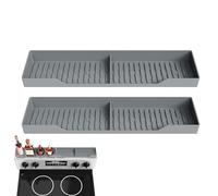 Magnetic Kitchen Stove Organizer | Set of 2 Silicone Shelves Over the Stove Mount - Non Slip for Home & Professional Kitchen Organization