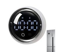Magnetic Kitchen Timer, Digital Rotary Knob Timer, Smart Voice Countdown Device, Easy Turn Control Design, Strong Magnetic Back Mount, Single Piece 3.35x3.35x1.57 Inches, for Adults