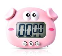 Magnetic Kitchen Timer with ON Off Switches Countdown Digital Electronic Cute Cartoon Piggy Animal Digital Kitchen Cooking Timer for Cooking Bake Egg Toothbrush Classroom Teacher