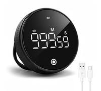 Magnetic Kitchen Timers for Cooking, Rechargeable Digital Kitchen & Productivity Timers, Large LED Countdown/Count-Up Timer with Bracket for Boiling Eggs Baking Fitness Studying Classroom(Black)