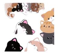 Magnetic Kitty Page Tags, Adhesive Memo Bookmark Strips, Decorative Cartoon Cat Index Flags, Desk Binder Notebook Utility System for Academy Chapel Society Archive Alcove Scheduler