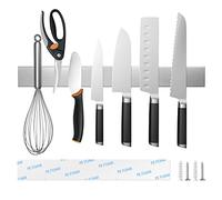 Magnetic Knife Holder - 40 cm Stainless Steel Hanging Magnetic Knife Strip for Wall, Wall-Mounted 16in Knife Rack/Bar Self Adhesive for Home Kitchen Utensils, Kitchen Knife Organizers