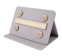 Magnetic Knitting Pattern Holder Foldable Knitting Chart Keeper Crochet Accessories Knitting Pattern Display Stand with Heart Shaped Magnets and Ruler for Crochet Knitting Lovers (Purple)