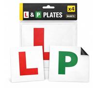 Magnetic L & P Plates | Pack 4 | Learner & Provisional UK Car Plates Fully Magnetic Learner Driver Road Legal Reusable Strong Easy Attach Remove Driving Safety Plates for Learners New Drivers