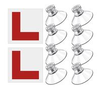 Magnetic L Plates for Car UK, Reflect Light When Driving at Night, Car Sticker for Learner Drivers, Easy Install & Remove, 2 Pack L Plates with 8 Suction Cups