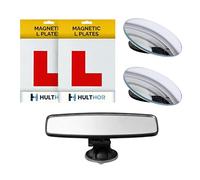 Magnetic L Plates for Cars with Mirrors Bundle, 2 Pack Learner Driver L Plates with Blind Spot Mirrors and Suction Rear View Mirror