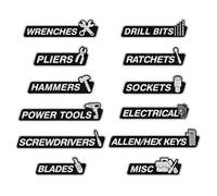 Magnetic Labels for Box - 12pcs Resin Drawer Tags | Magnetic Tool Box Labels Drawers for Organization Identifying Classification Carts Garage Workshop Cabinets