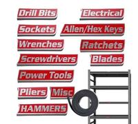 Magnetic Labels for Tool Box - with Magnetic Stickers 12 Pieces | Magnetic Signs for Tool Box, for Identifying and Classifying Garage Wardrobe Workshop Home