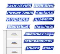 Magnetic Labels for Toolbox - 12 Pieces Magnetic Holder Labels | Metal Drawer Labels | Tool Organization System, Easy Identification Solution for g
