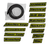 Magnetic Labels for Toolbox - 12 Pieces Removable and Reusable Organization Labels, Tool Chest Stickers | For Drawers Cabinets Metal Surfaces