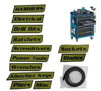 Magnetic Labels For Toolbox, 12 Pieces Reusable Organization Labels, Toolbox Stickers | for Steel Trolleys, Drawers, Cabinets and the