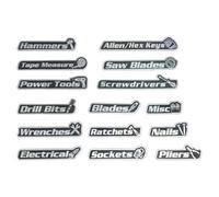 Magnetic Labels for Toolbox | 15 Pieces Tool Box Organization Accessories - Workshop Drawer Labels | Ideal for Garage, Workshop, Cabinets