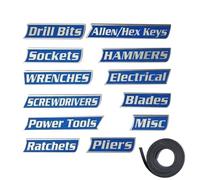 Magnetic Labels - Reusable Tags, Identification Stickers, Classification Markers, Drawer Signs | Universal Toolbox Accessory Ideal for Household Garage Cabinet Workshop Organization Storage