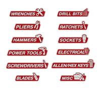Magnetic Labels with Magnet for Toolbox - Resin Magnet Stickers For Drawer, Magnetic Toolbox Drawer Labels | For Mechanical Workshop, Garage, Carts,