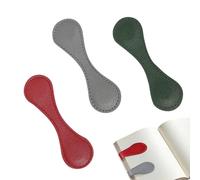 Magnetic Leather Bookmark | 3 Pack Book Holders for Reading - Vintage PU Leather Book Bookmarks | for Libraries, School, Office, Bible Study, Teachers, Students, Men and Women