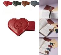 Magnetic Leather Bookmarks with Pen Holder, 26 Letters Name Initial Custom Personalized Heart-Shaped Book Marks for Book Lover Readers, Bygone Cute Leather Bookmark Gift for Women,Girls (Red,Z)