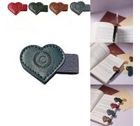 Magnetic Leather Bookmarks with Pen Holder, 26 Letters Name Initial Custom Personalized Heart-Shaped Book Marks for Book Lover Readers, Bygone Cute Leather Bookmark Gift for Women,Girls (Blue,C)