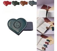 Magnetic Leather Bookmarks with Pen Holder, 26 Letters Name Initial Custom Personalized Heart-Shaped Book Marks for Book Lover Readers, Bygone Cute Leather Bookmark Gift for Women,Girls (Blue,L)