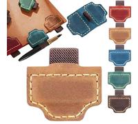 Magnetic Leather Pen Holder Bookmark, Personalised Leather Magnetic Bookmark with Clip, Magnetic Bookmarks with Pen Holder for Reading Lover Men Women (Brown)