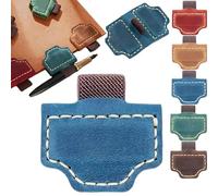 Magnetic Leather Pen Holder Bookmark, Personalised Leather Magnetic Bookmark with Clip, Magnetic Bookmarks with Pen Holder for Reading Lover Men Women (Blue)