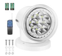 Magnetic LED Spotlight for Truck, Wireless Searchlight for Boat Marine 60W 6000lm Hunting Searching 360 Rotating 6000K White LED Searchlight 12V 24V, 6 Strong Magnets Built-in for Boat Car Truck