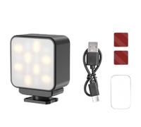 Magnetic LED Video Portable Vlogging Fill Light for DJI OSMO POCKET3 Camera 3-Color Temp Adjust with Cold Shoe & 1/4 Mount Includes Magnetic Attraction Plate + Nano Adhesive+Charging Cable