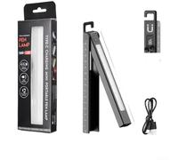 Magnetic LED Work Light Rechargeable with Ruler - Foldable COB Torch for Car Repair, Garage & Construction Sites - 18cm Black