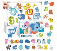 Magnetic Letters, 52Pcs Large Size ABC Fridge Magnets for Kids, Detachable Animals Puzzle Alphabet Magnets, Spelling Learning Tool ABC Magnets Educational Gifts for Boys Girls Baby Toddler Preschool