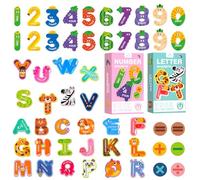 Magnetic Letters and Numbers, 56 Pcs Cute Fridge Magnets for Kids, Educational Spelling Learning Tool with Cute Animal Alphabet & Fruit Number Magnets, Alphabet ABC Magnet for Baby Toddler Preschool