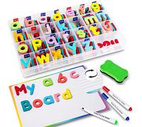 Magnetic Letters and Numbers for Children | 253Pcs Alphabet Letters and Numbers Kit with Double Side Whiteboards | Foam Alphabet Letters for Preschool Kids Toddler Spelling and Learning toy