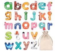 Magnetic Letters,Large Fridge Magnets for Kids,Animals Magnetic Alphabet Letters,Educational Learning Alphabet Toys Include 26 Lowercase abc for Baby Toddler Preschool