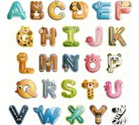 Magnetic Letters Large Fridge Magnets for Kids Animals Magnetic Alphabet Letters Educational Learning Toys 26 Uppercase ABC with Animal Designs for Toddlers Preschool Children