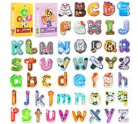 Magnetic Letters,Large Fridge Magnets for Kids,Uppercase Alphabet ABC Magnets for Refrigerator, Lowercase letters Capital Animal Toys, Spelling Learning Games Toys(Uppercase Letter+ Lower Case Letter）