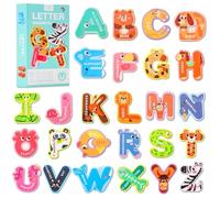 Magnetic Letters,Large Size Fridge Magnets for Kids,Alphabet ABC Magnets for Refrigerator, Capital Animal Toys, Educational Spelling Learning Games Toys for Baby Toddler Preschool