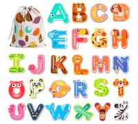 Magnetic Letters,Large Size Fridge Magnets for Kids,Alphabet ABC Magnets for Refrigerator, Capital Animal Toys, Educational Spelling Learning Games Toys for Baby Toddler Preschool