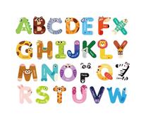 Magnetic Letters - Letter Recognition, Early Learning Spelling Toy, Animal Alphabet Fridge Magnets Feature, Educational Fun Design Detail, Kids Boys Girls Accessory, Fridge Refrigerator Whiteboard