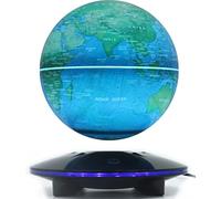 Magnetic Levitating Globe, 6 Inch LED Levitation Floating World Map Globe, Auto Rotation Suspended in Mid-air with Touch Control for Home Office Desk Decoration