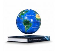 Magnetic Levitating Globe,6Inch World Map,LED Color Changing Book Base | Floating STEM science globe and cool tech desk decor, ideal as a unique gift for men, boss, office, home, kids and adults