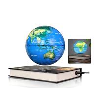 Magnetic Levitating Globe with Led Lighting, Levitating Globes Desk Decor & Shade, 6" World Geographic Globes LED Night Light for Kids, Book Base Design(Blue)