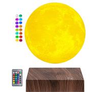 Magnetic Levitating Moon Light Lamp, Floating and Spinning 3D Printing Moonlight Lamp, with Remote & Touch Control 16 Colors LED Moon Night Lights for Home Decor, Unique Holiday Gifts