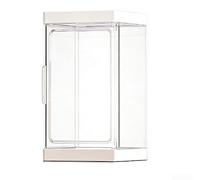 Magnetic Lid Acrylic Display Case for Vinyl Figures - Transparent Stackable Protector Box 9x9x13.6cm(White 9 * 9cm)