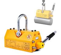Magnetic Lifter 400kg Permanent Lifting Magnet with Release Lever for Hoist Crane, Heavy Duty Manual Magnetic Lifter for Shop Crane Operations, Lifting Steel Blocks