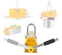 Magnetic Lifter, Permanent Lift Magnet for Hoist, Lifting Magnet with Release, 100kg/200kg/400kg Capacity, Ideal for Lifting Steel Plates and Boards