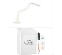 Magnetic Lint Bin, GWHMYD Lint Bin with Washer Door Prop and Brushes, Wall Mounted Metal Box Holder Trash Can with Lid for Dryer Laundry Room Organization