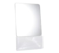 Magnetic Locker Mirror Glass Vanity Makeup Mirror for Metal Lockers | No-drill Mounting, White Plastic Frame, Smooth High-definition Surface, Easy Maintenance for Offices, Dressing Tables