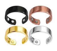 Magnetic Lymphatic Drainage Ring, 4 x Adjustable Lymphatic Drainage Ring, Unisex Magnetic Ring, Colourfast Lymphatic Therapy to Relieve Stress Pain, Promotes Metabolism