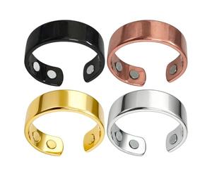 Magnetic Lymphatic Drainage Ring, 4 x Adjustable Lymphatic Drainage Ring, Unisex Magnetic Ring, Colourfast Lymphatic Therapy to Relieve Stress Pain, Promotes Metabolism