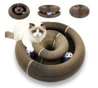 Magnetic Magic Organ Cat Scratcher Toy, Extra-Thick & Large Cardboard Cat Scratching Board Toy with Bell Ball, Interactive Enrichment Toy for Indoor Cats & Kittens