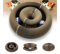 Magnetic Magic Organ Cat Scratcher Toy, Extra-Thick & Large Connectable Cardboard Scratching Board with Bell Ball, Interactive Enrichment Toy for Indoor Cats & Kittens (2 Pack)